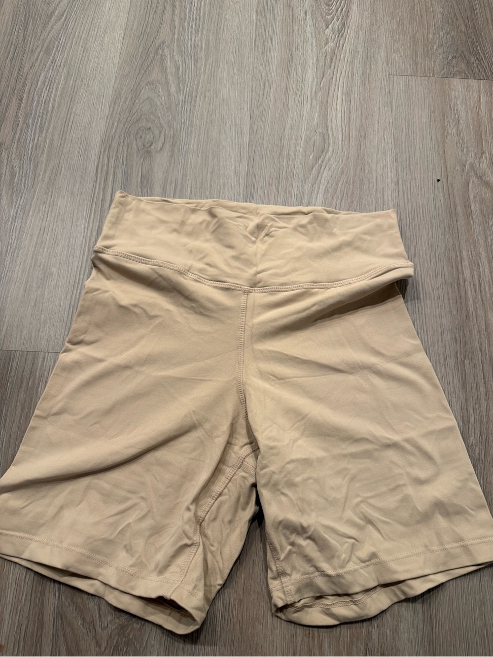 High-Rise Women's Bike Shorts in Beige